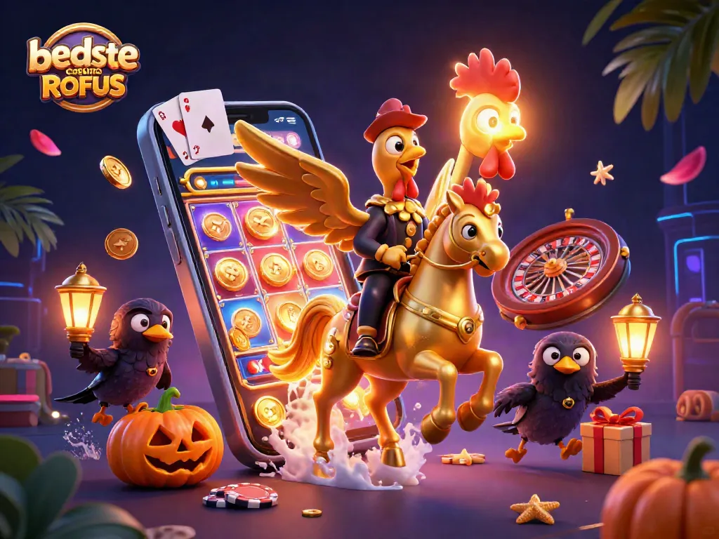 Experience the excitement of bedste casino uden ROFUS with dynamic gaming elements in a vibrant midnight scene.
