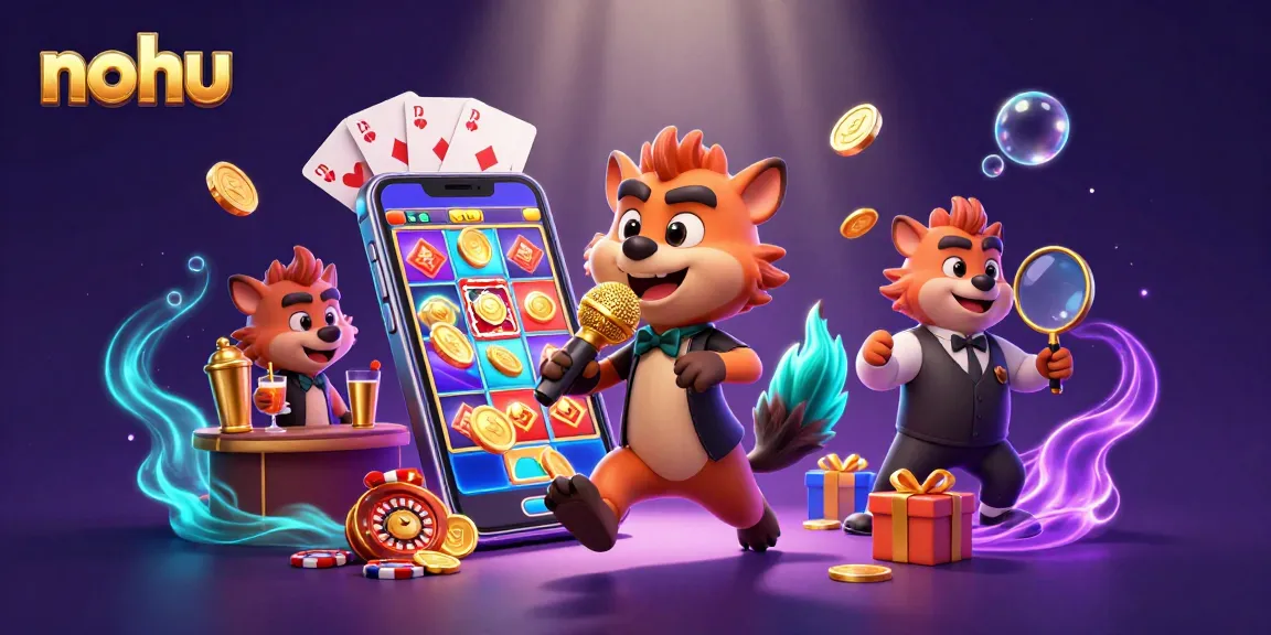 Engage with nohu's vibrant comedy casino scene featuring hyenas in action.