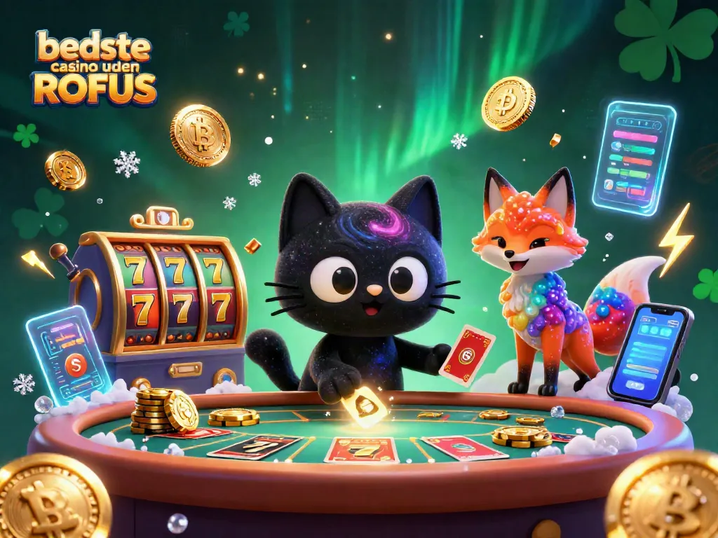 Experience exciting gaming action at bedste casino uden ROFUS with unique cosmic characters and vibrant slot elements.