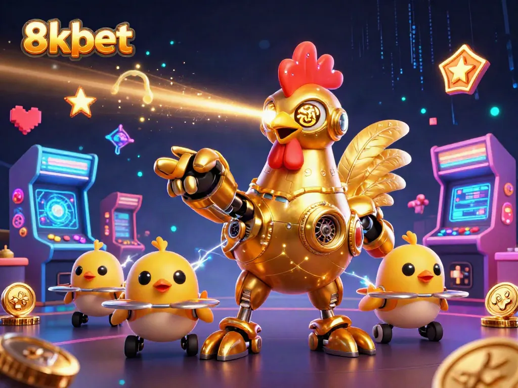 Experience excitement at 8xbet with a vibrant, dynamic casino-themed illustration full of gaming elements.