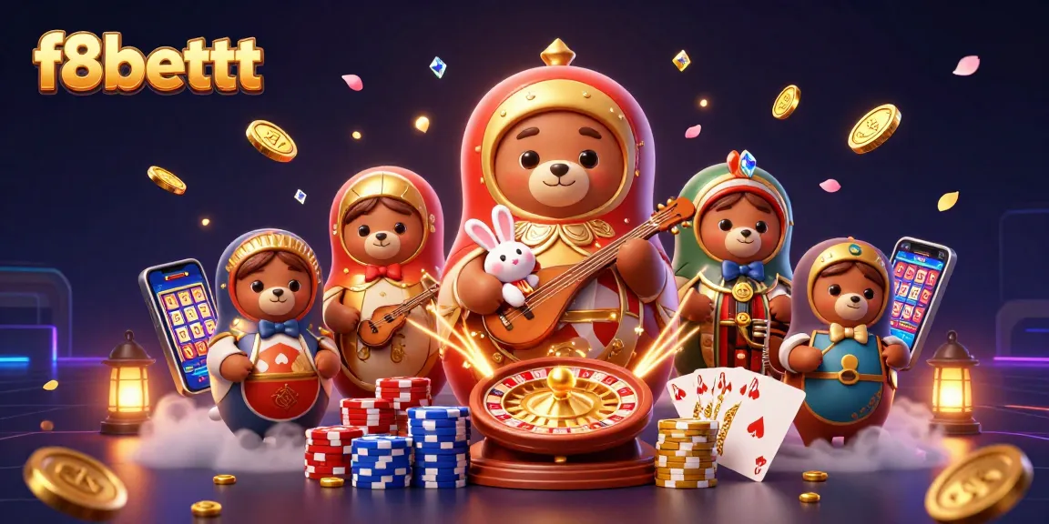 Join the excitement at f8bettt with this vibrant illustration of casino characters and elements.