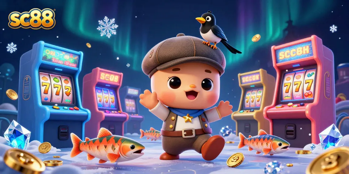 Engage in thrilling gameplay with sc88 amidst vibrant casino game elements and lively characters.